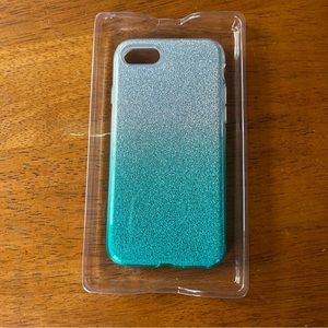 iPhone 7/8 SE cover. sparkle silver green gradient, never used